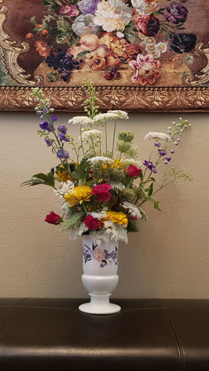 Sunflower Queen Annes Lace Rose Delphinium Gerbera
